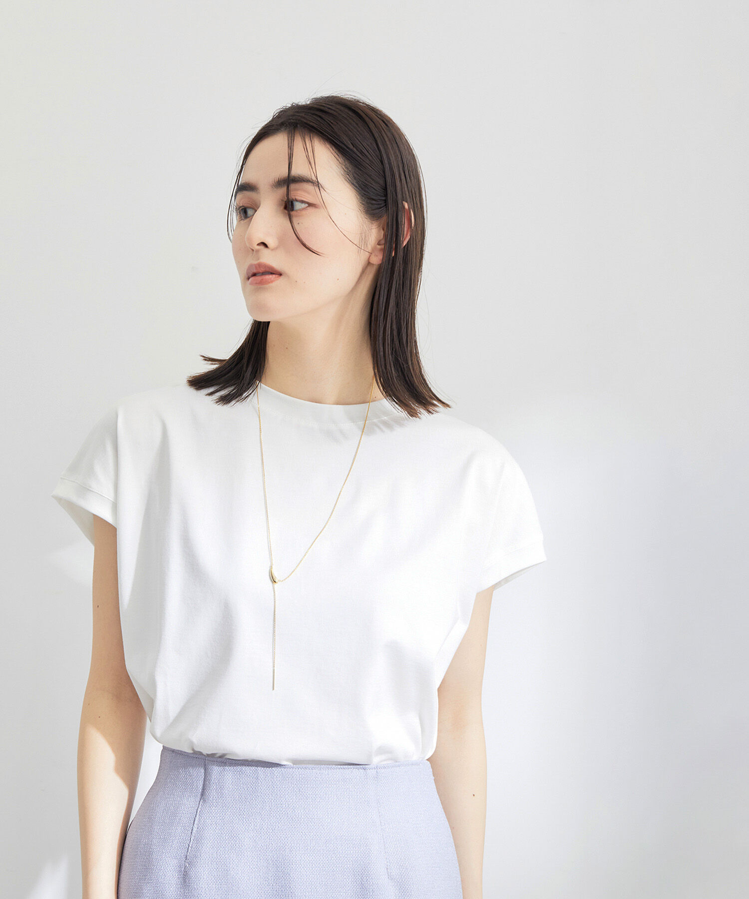 ROPE「【新色追加】【洗える】アームレットキャップスリーブTシャツ」|Tシャツ・カットソー|