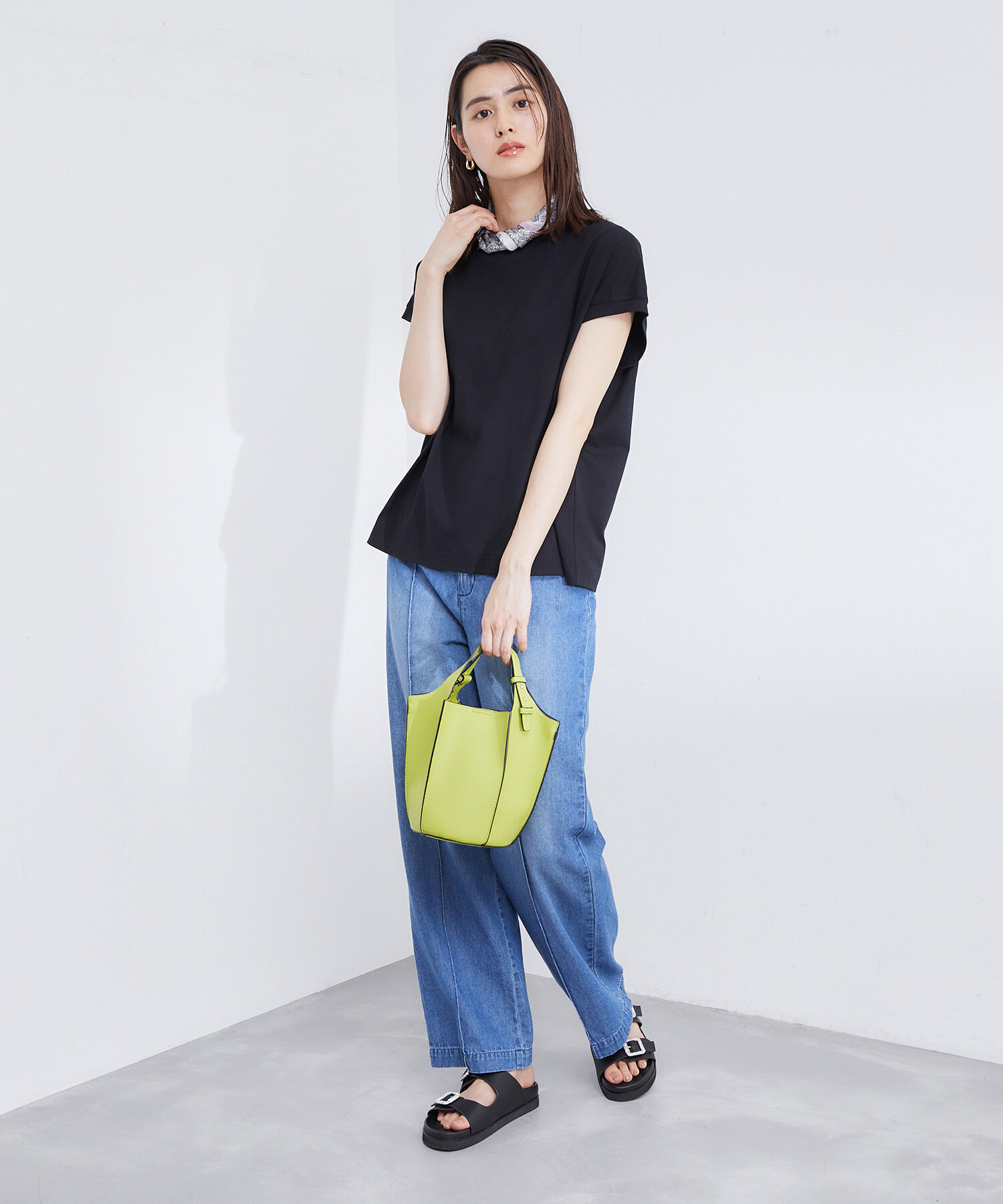 ROPE「【新色追加】【洗える】アームレットキャップスリーブTシャツ」|Tシャツ・カットソー|