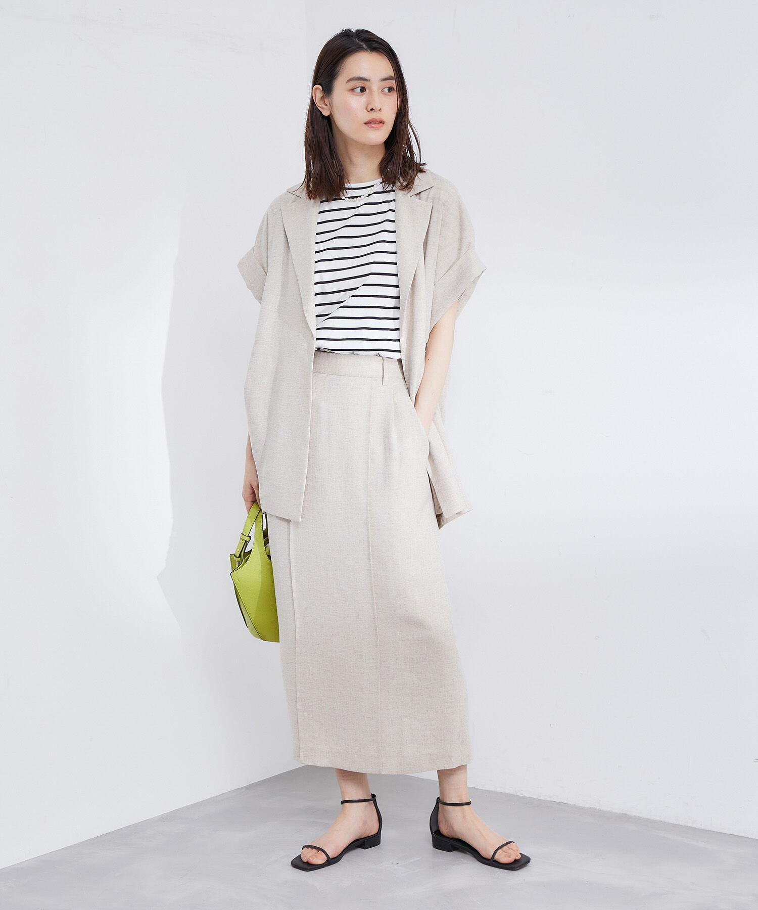 ROPE「【新色追加】【洗える】アームレットキャップスリーブTシャツ」|Tシャツ・カットソー|