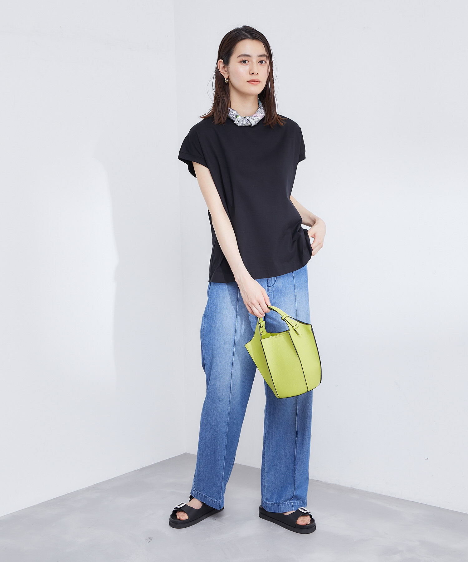 ROPE「【新色追加】【洗える】アームレットキャップスリーブTシャツ」|Tシャツ・カットソー|