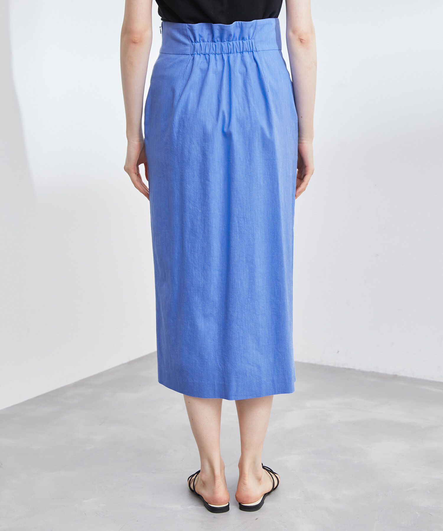 ROPE「【洗える】【新色追加】コットンリネンポケット付きタイトスカート」|スカート|