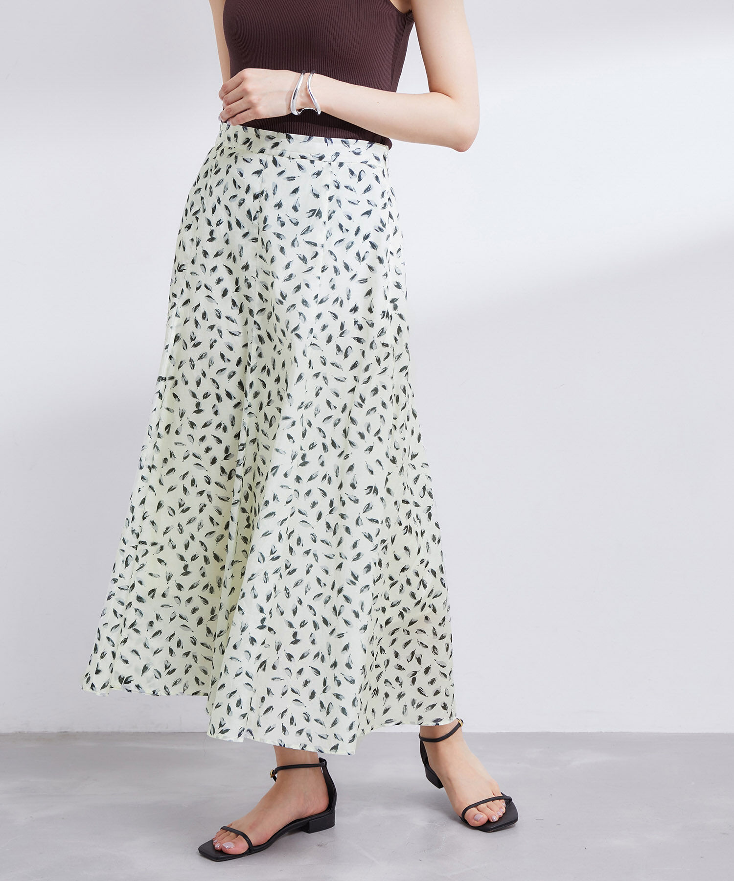 ROPE「【雑誌掲載】【洗える】プリントマーメイドスカート/セットアップ対応」|スカート|ホワイト(10)