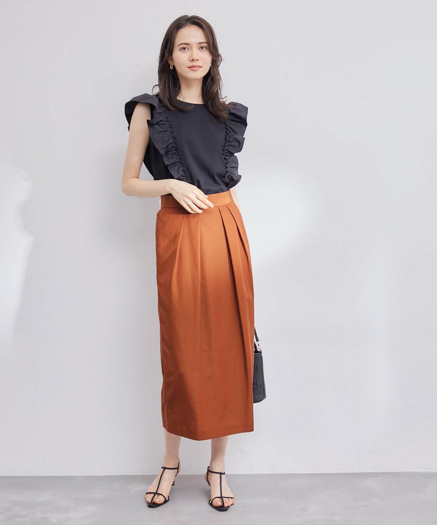 ROPE「フロントタックタイトスカート」|スカート|