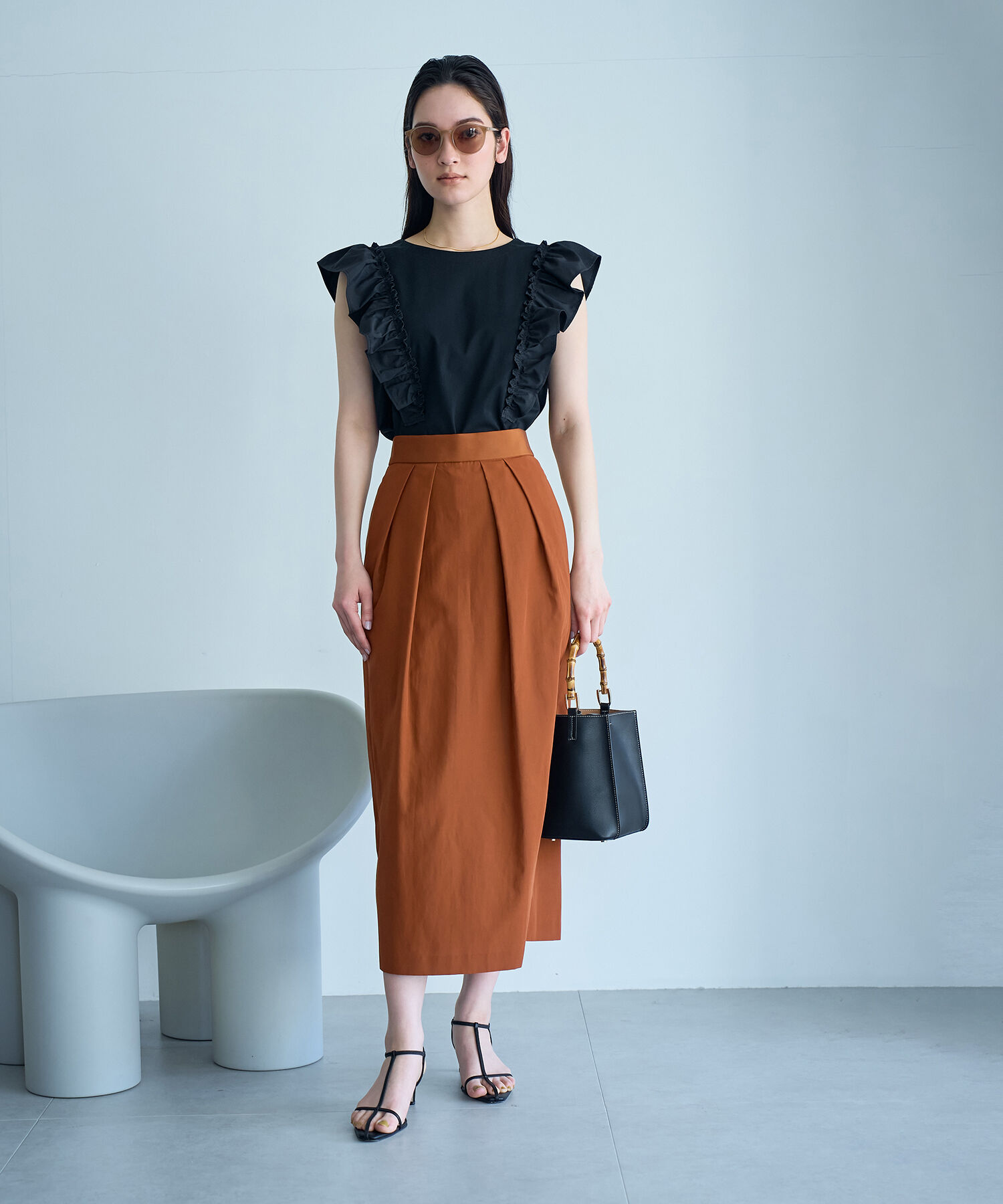 ROPE「フロントタックタイトスカート」|スカート|