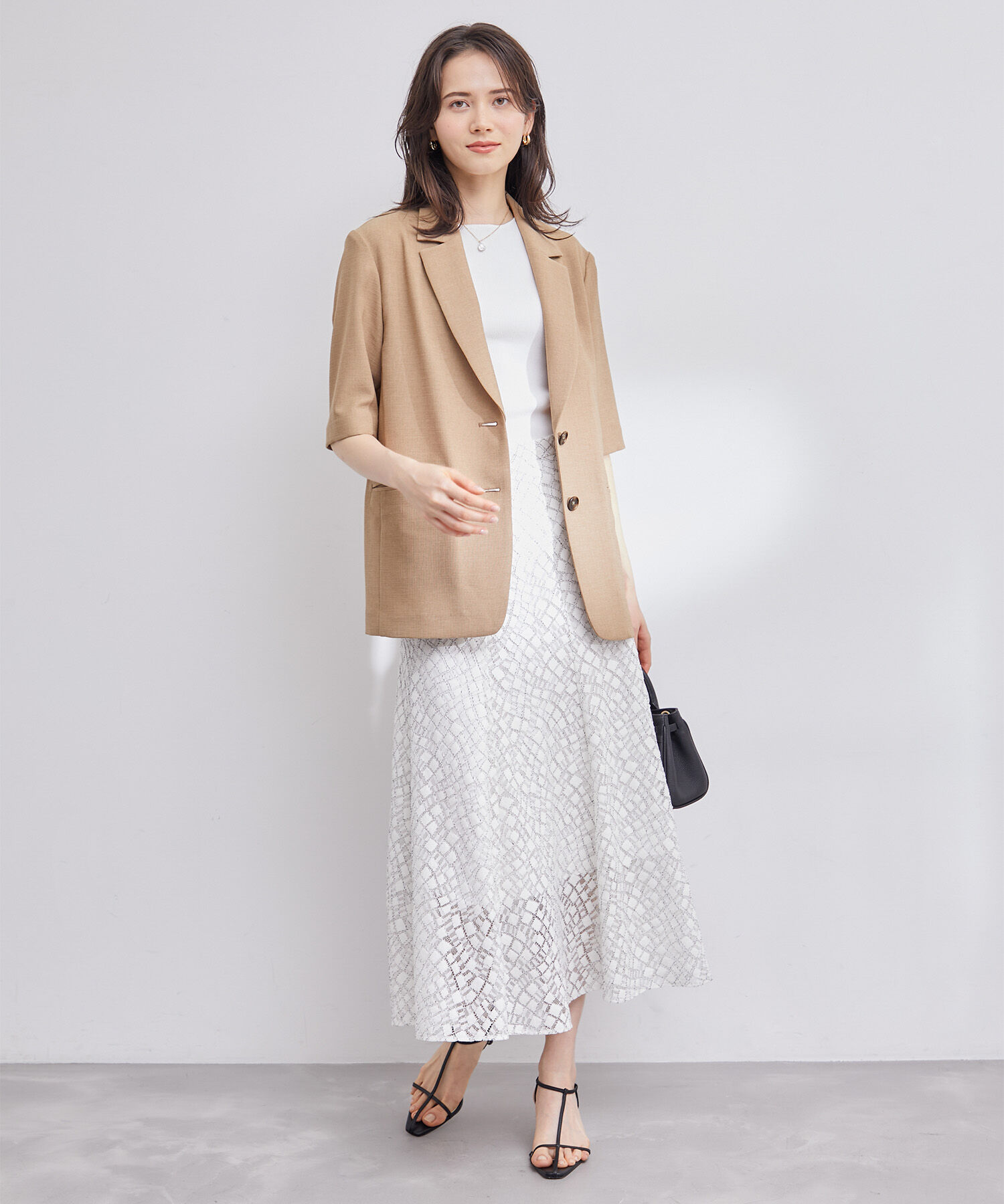 ROPE「ジオメトリックレーススカート」|スカート|