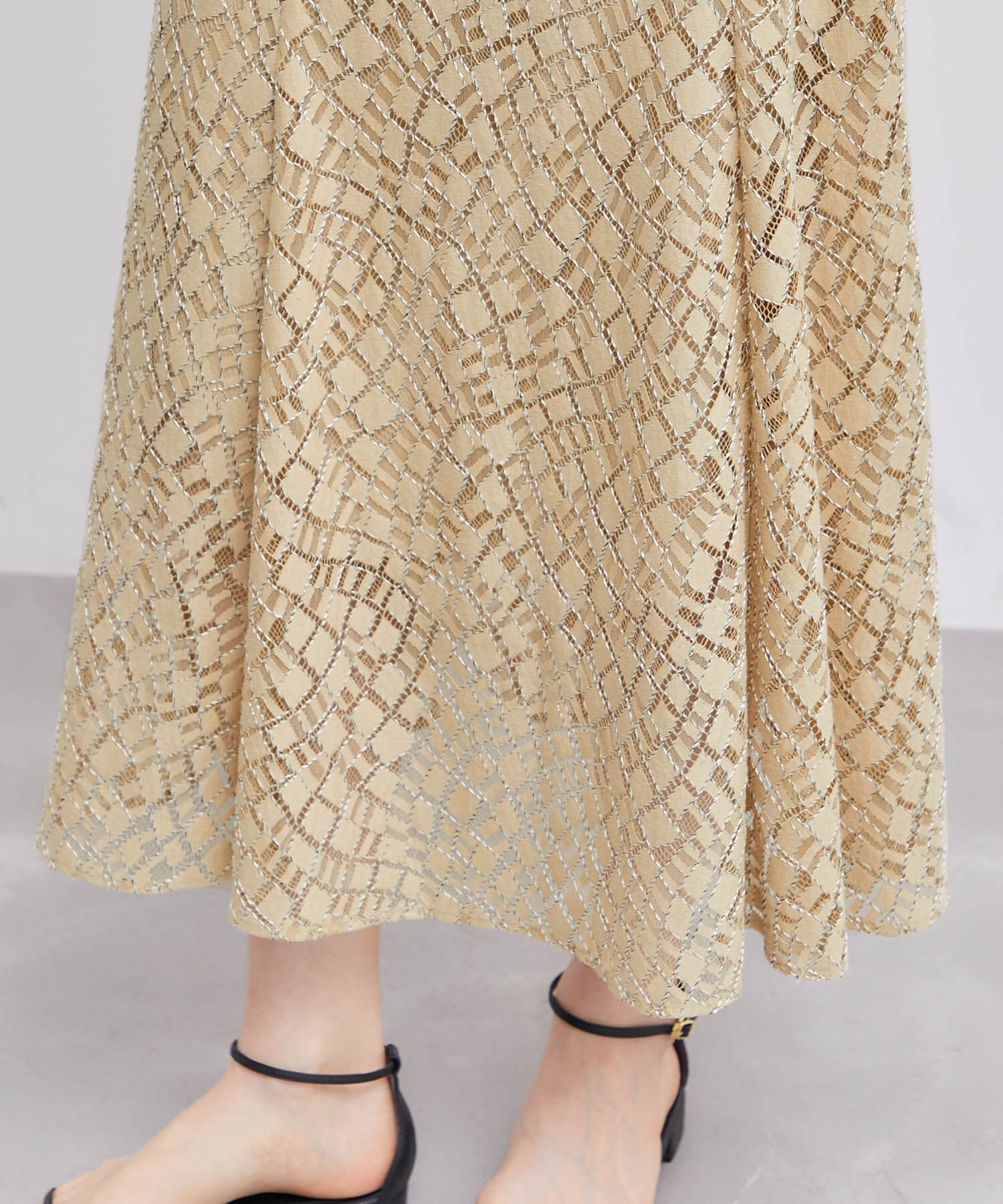 ROPE「ジオメトリックレーススカート」|スカート|