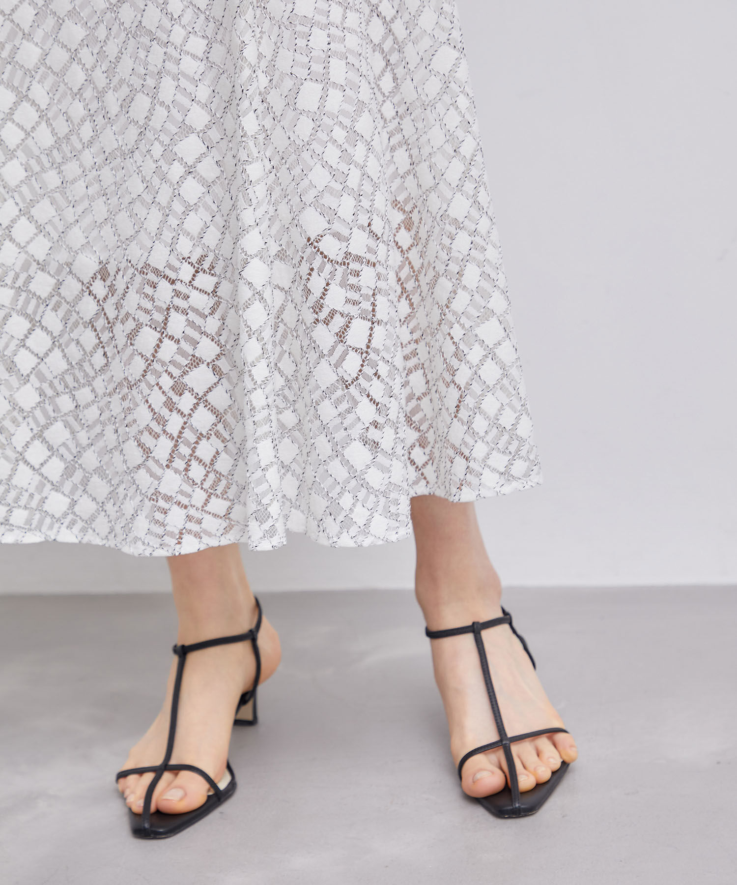 ROPE「ジオメトリックレーススカート」|スカート|