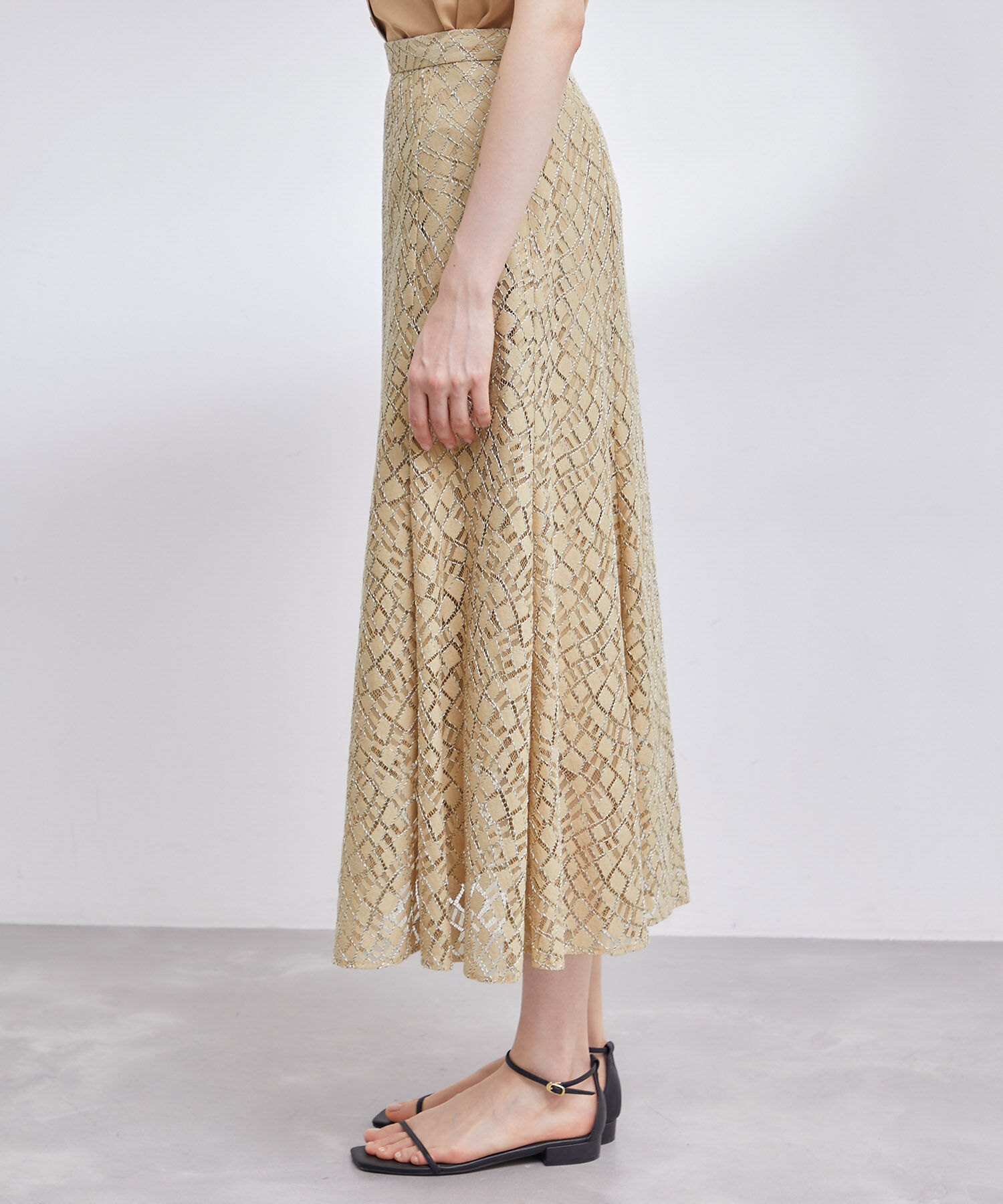 ROPE「ジオメトリックレーススカート」|スカート|