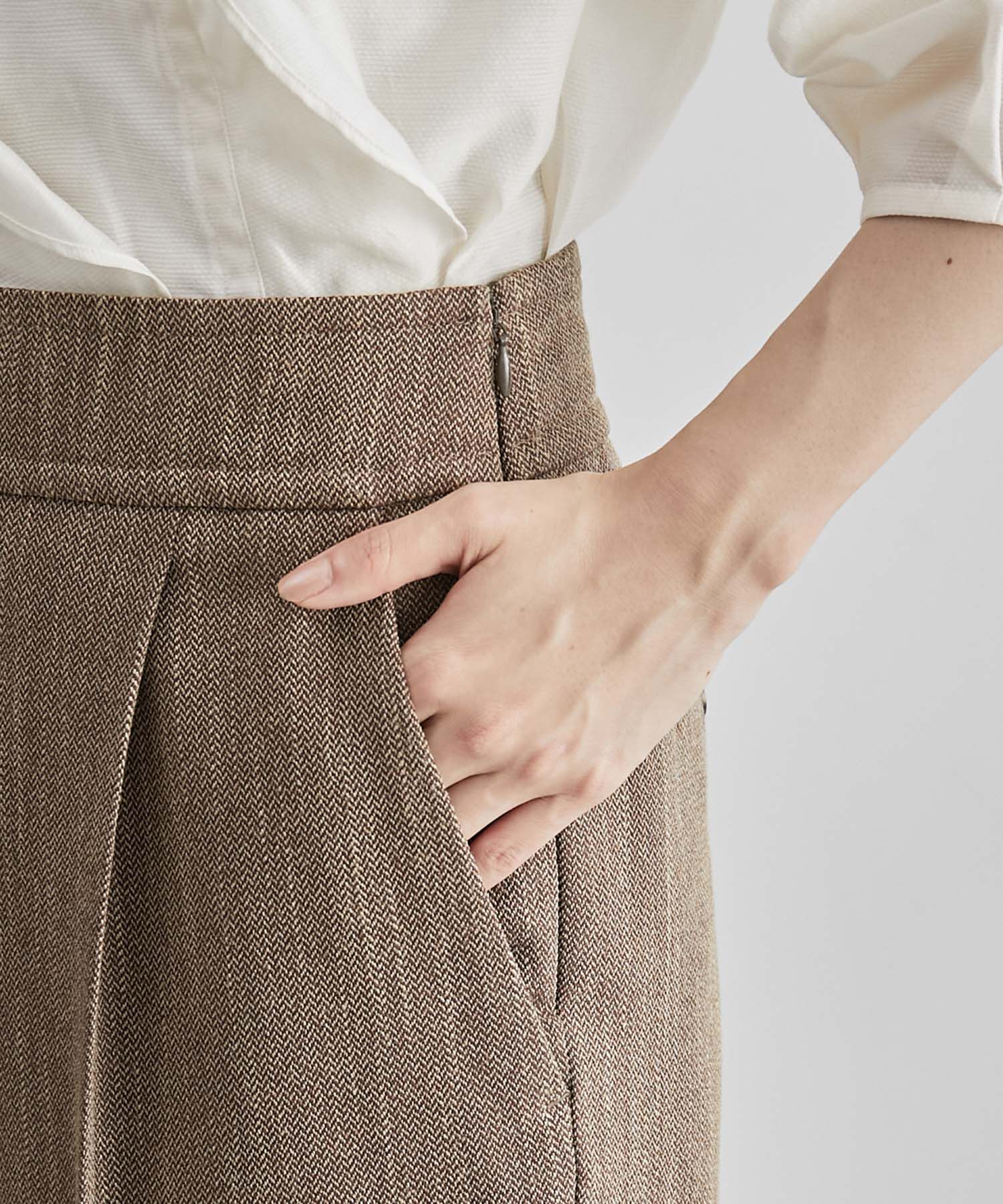 ROPE「ツイード調セミワイドパンツ/セットアップ対応」|その他|