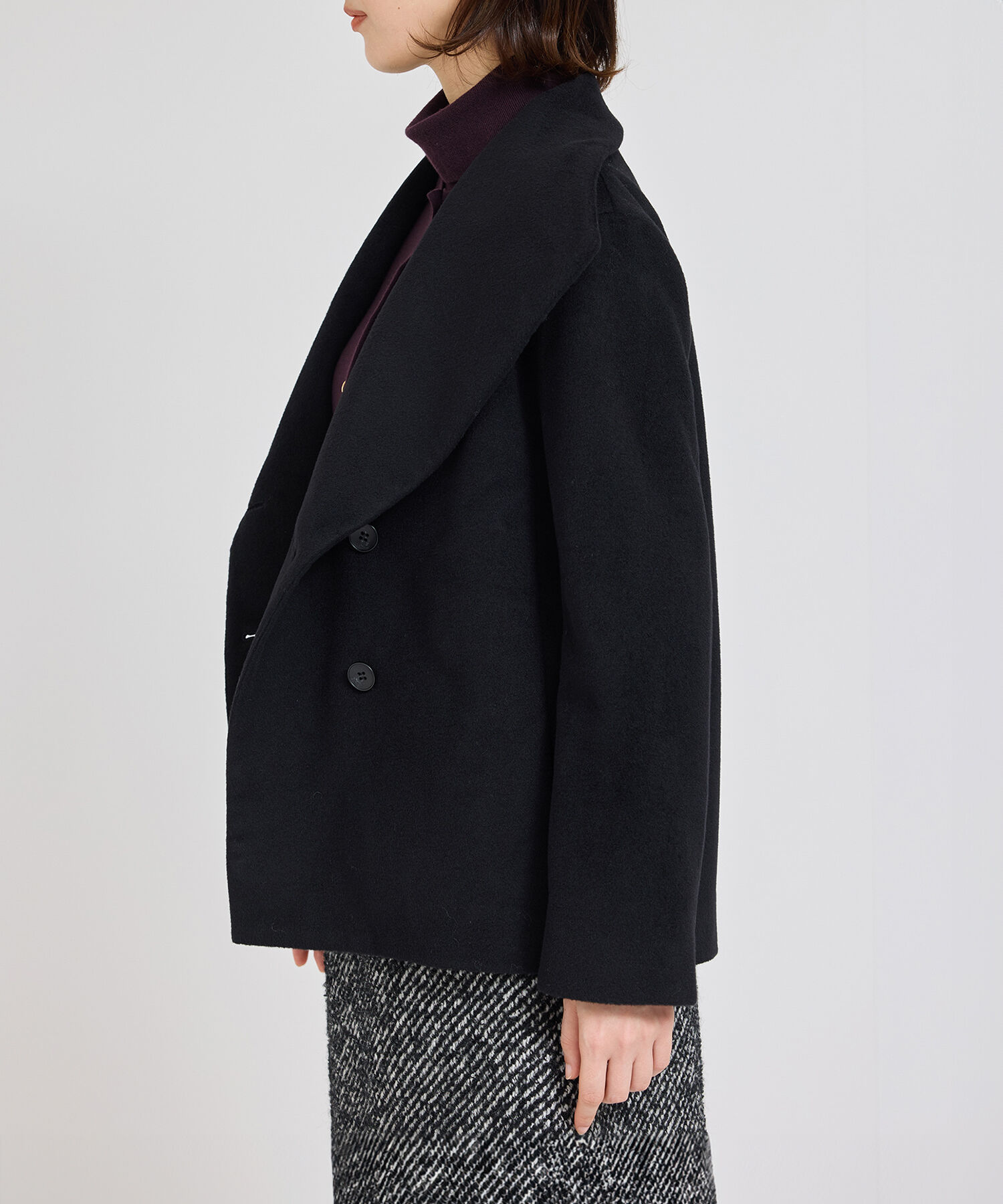 ROPE「【高評価】プレミアムカシミヤショートコート」|ステンカラーコート|