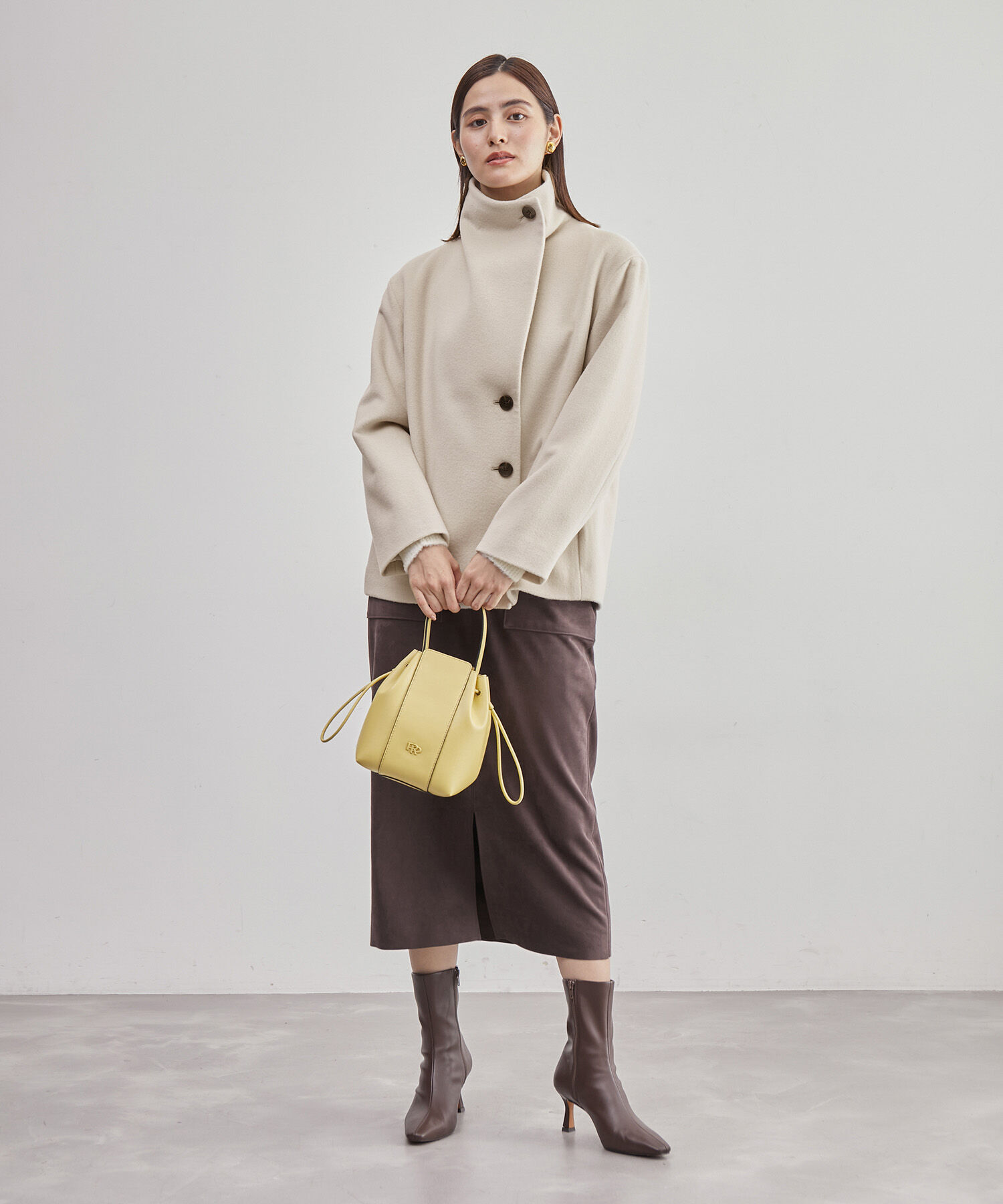 ROPE「【高評価】プレミアムカシミヤショートコート」|ステンカラーコート|