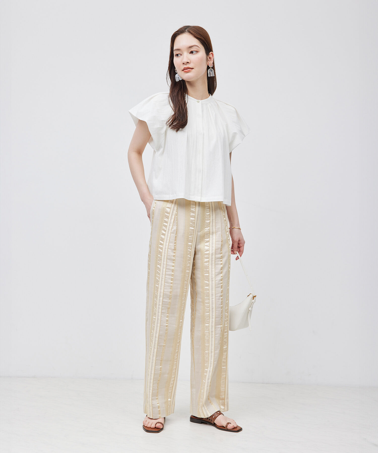 ROPE「ジャガードストライプリラックスパンツ」|その他|