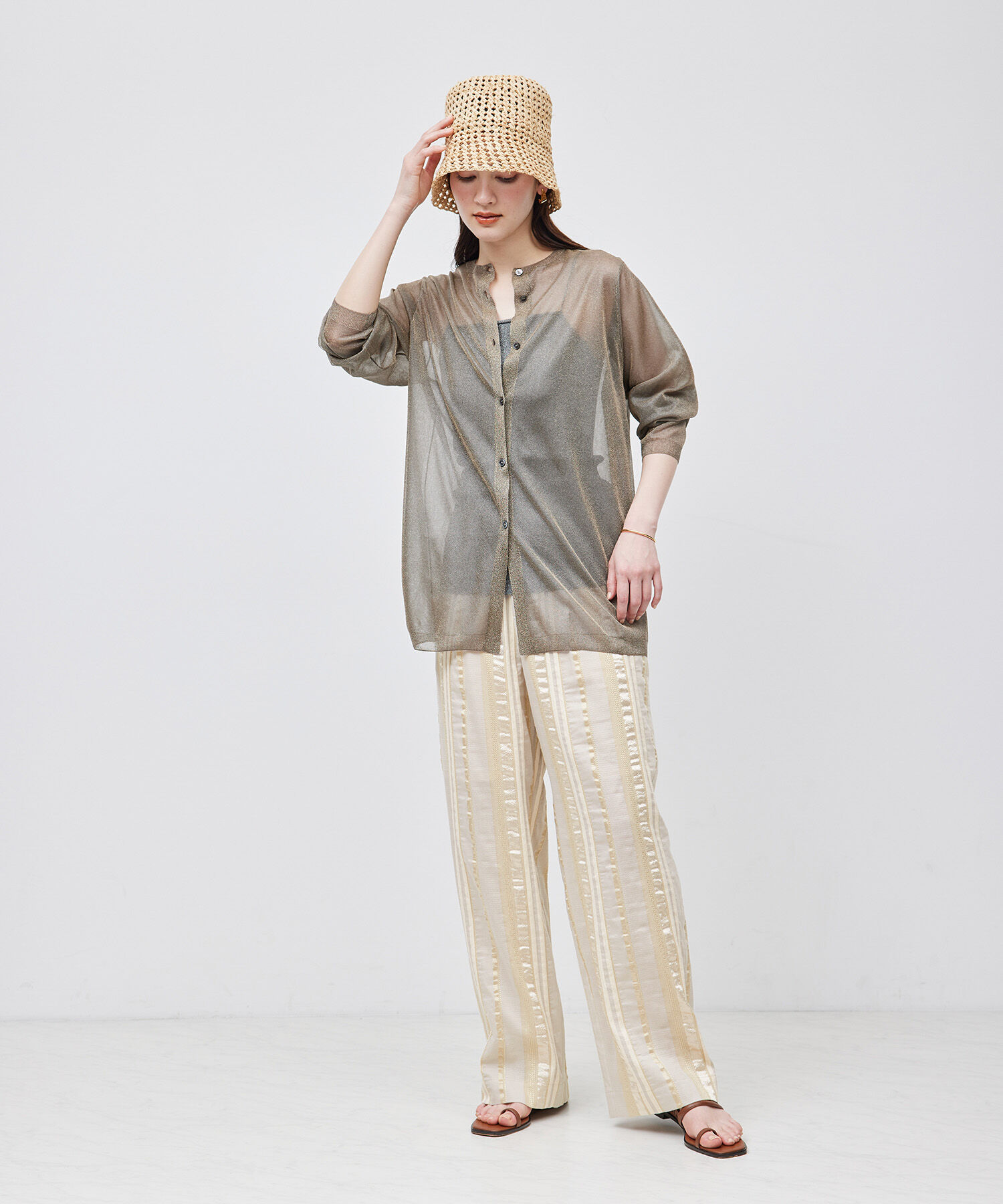 ROPE「ジャガードストライプリラックスパンツ」|その他|