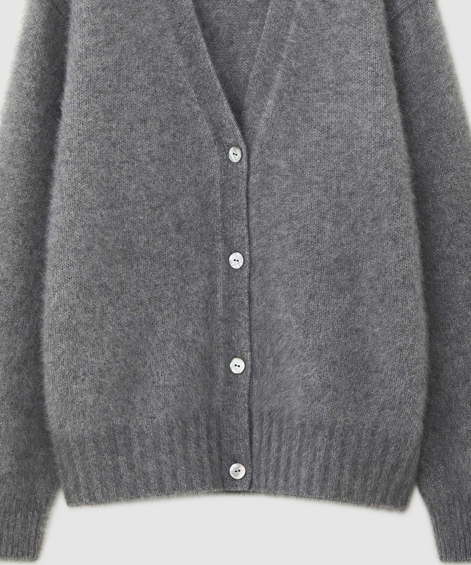 ROPE「フォックスラクーンVネックカーディガン」|カーディガン|