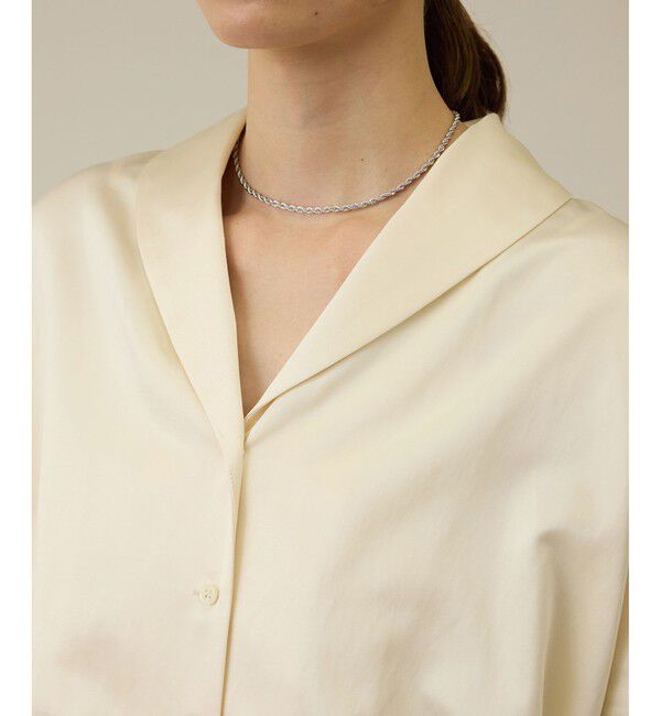 ROPE「【洗える】シャイニーサテンブラウス/セットアップ対応」|シャツ・ブラウス|