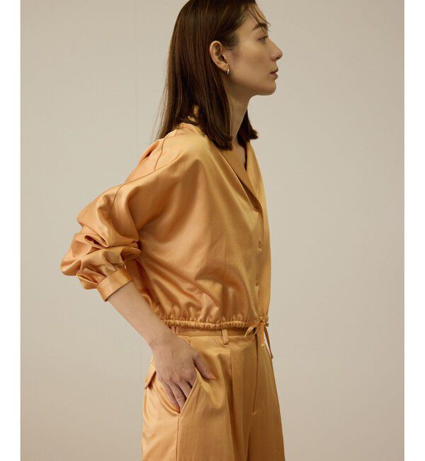 ROPE「【洗える】シャイニーサテンブラウス/セットアップ対応」|シャツ・ブラウス|