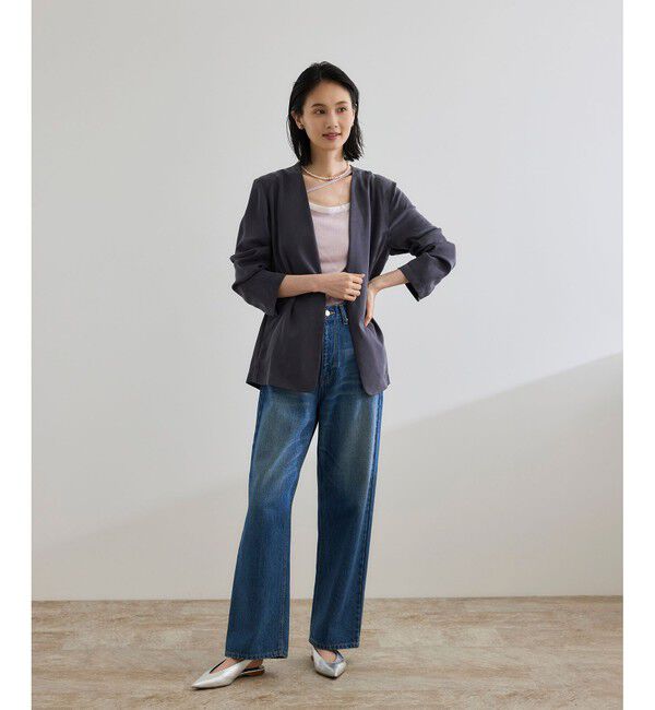 ROPE「【WEB・一部店舗限定】【接触冷感/UVカット】前後2WAY チュールコンビアシメキャミソール」|キャミソール|