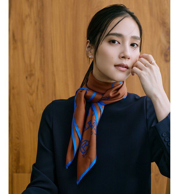 ROPE「ロートレックグラフィカル シルクスカーフ/Lサイズ」|バンダナ・スカーフ|ブルー(44)