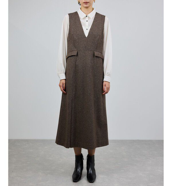 ROPE「スノーツイードジャンパースカート/イージーケア」|ワンピース|