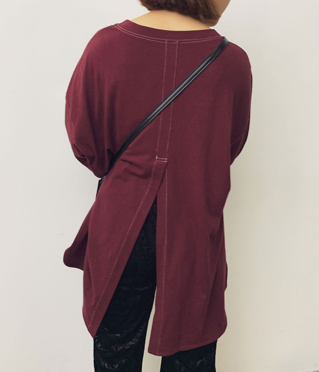 VIS「【WEB限定】配色ステッチチュニックプルオーバー」|Tシャツ・カットソー|