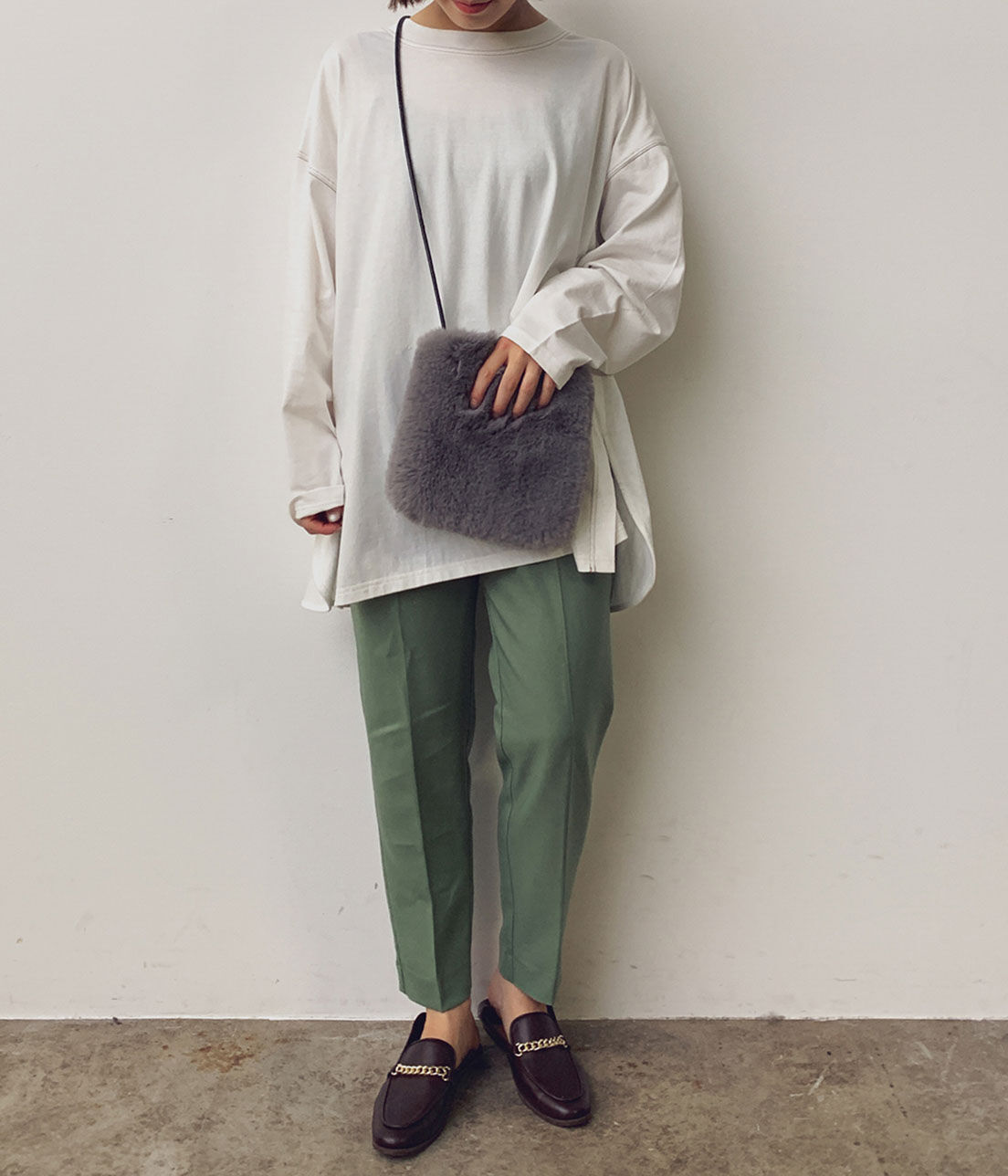 VIS「【WEB限定】配色ステッチチュニックプルオーバー」|Tシャツ・カットソー|