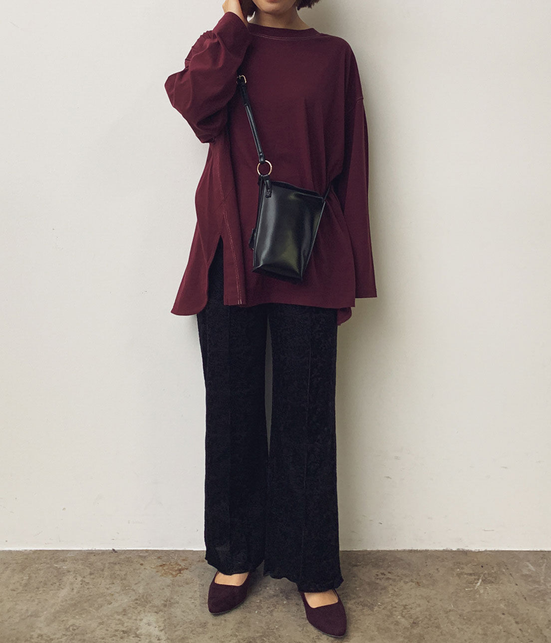 VIS「【WEB限定】配色ステッチチュニックプルオーバー」|Tシャツ・カットソー|