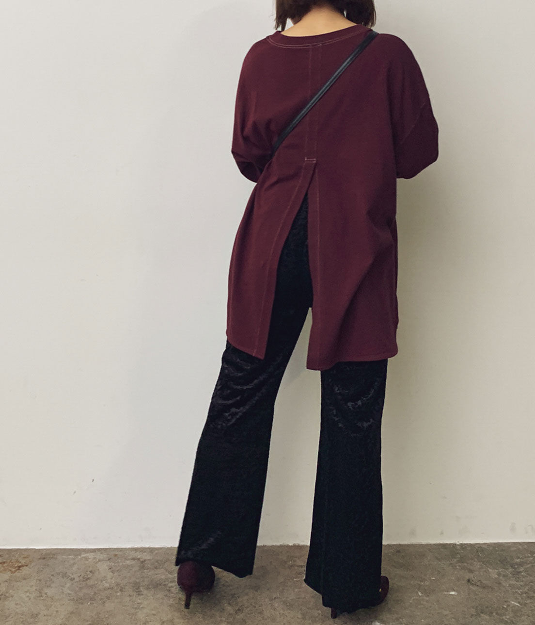 VIS「【WEB限定】配色ステッチチュニックプルオーバー」|Tシャツ・カットソー|