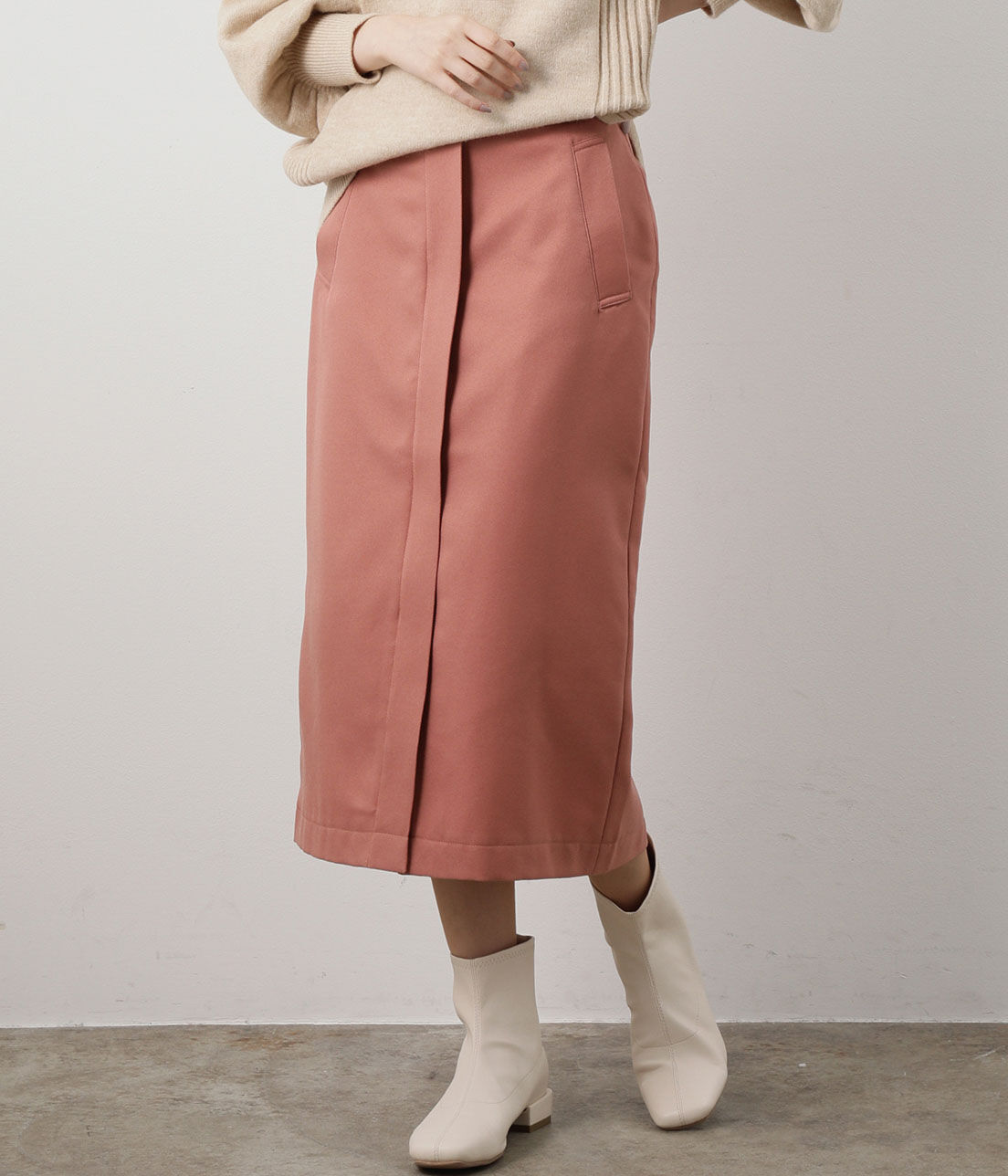 VIS「フロントZIPタイトスカート」|スカート|ピンク系(65)