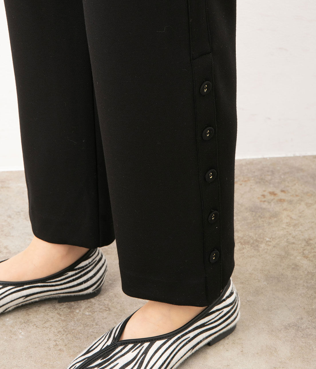 VIS「【スフレタッチ】ダンボールニットサイドスリットパンツ」|その他|