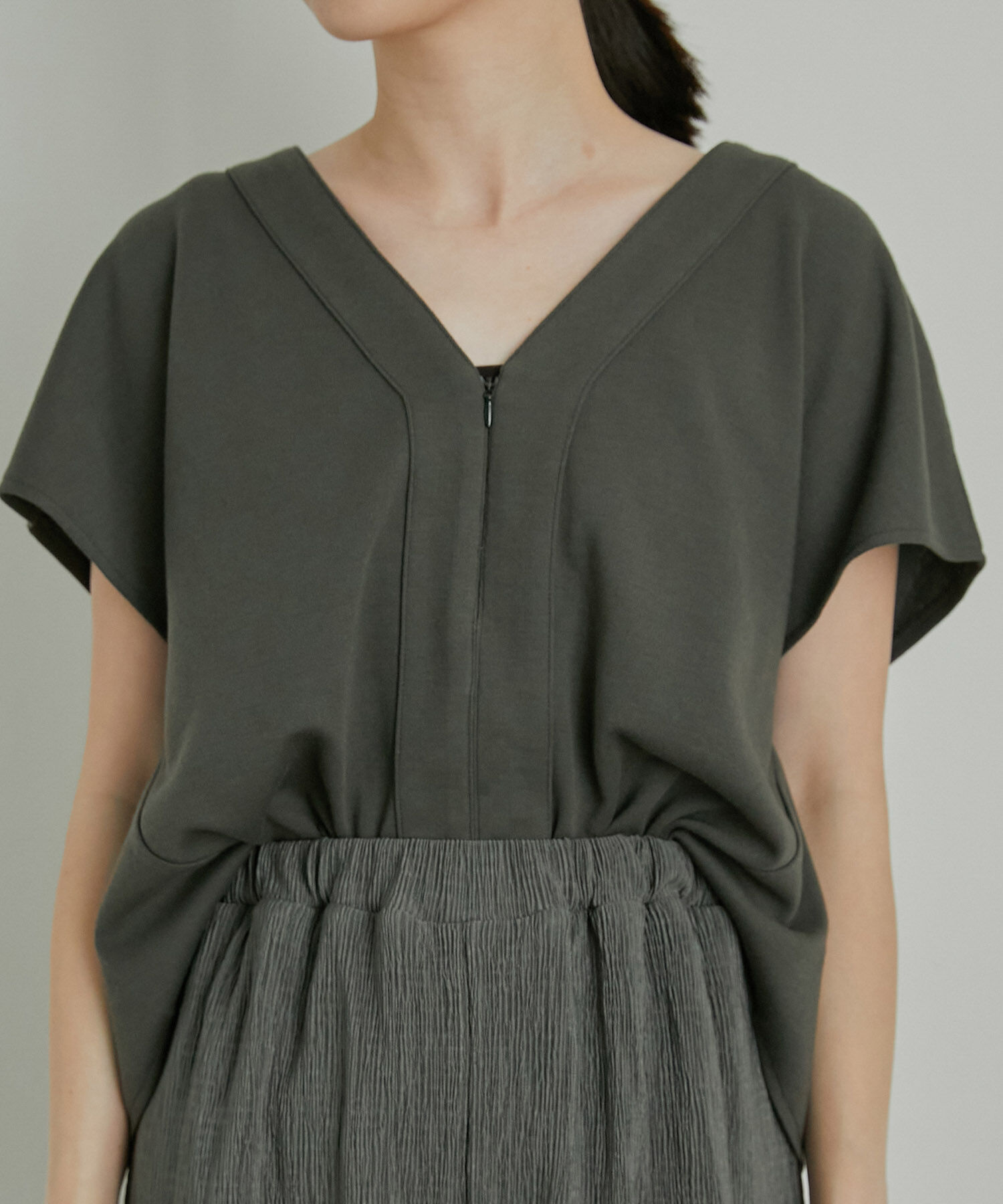 VIS「【美短】ジャージドッキングジャンプスーツ」|オールインワン|