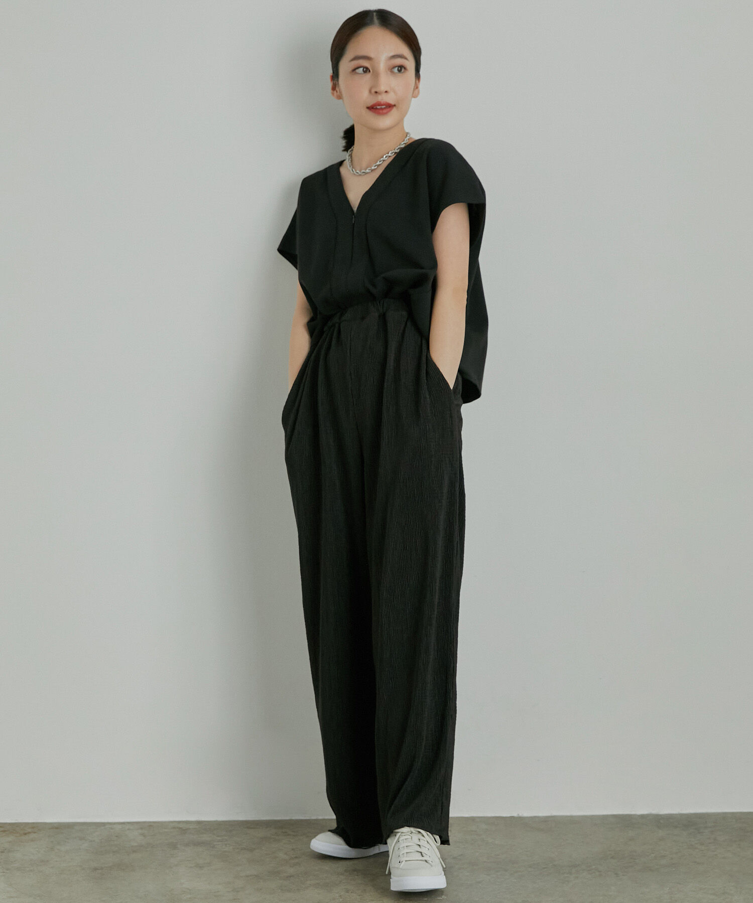 VIS「【美短】ジャージドッキングジャンプスーツ」|オールインワン|