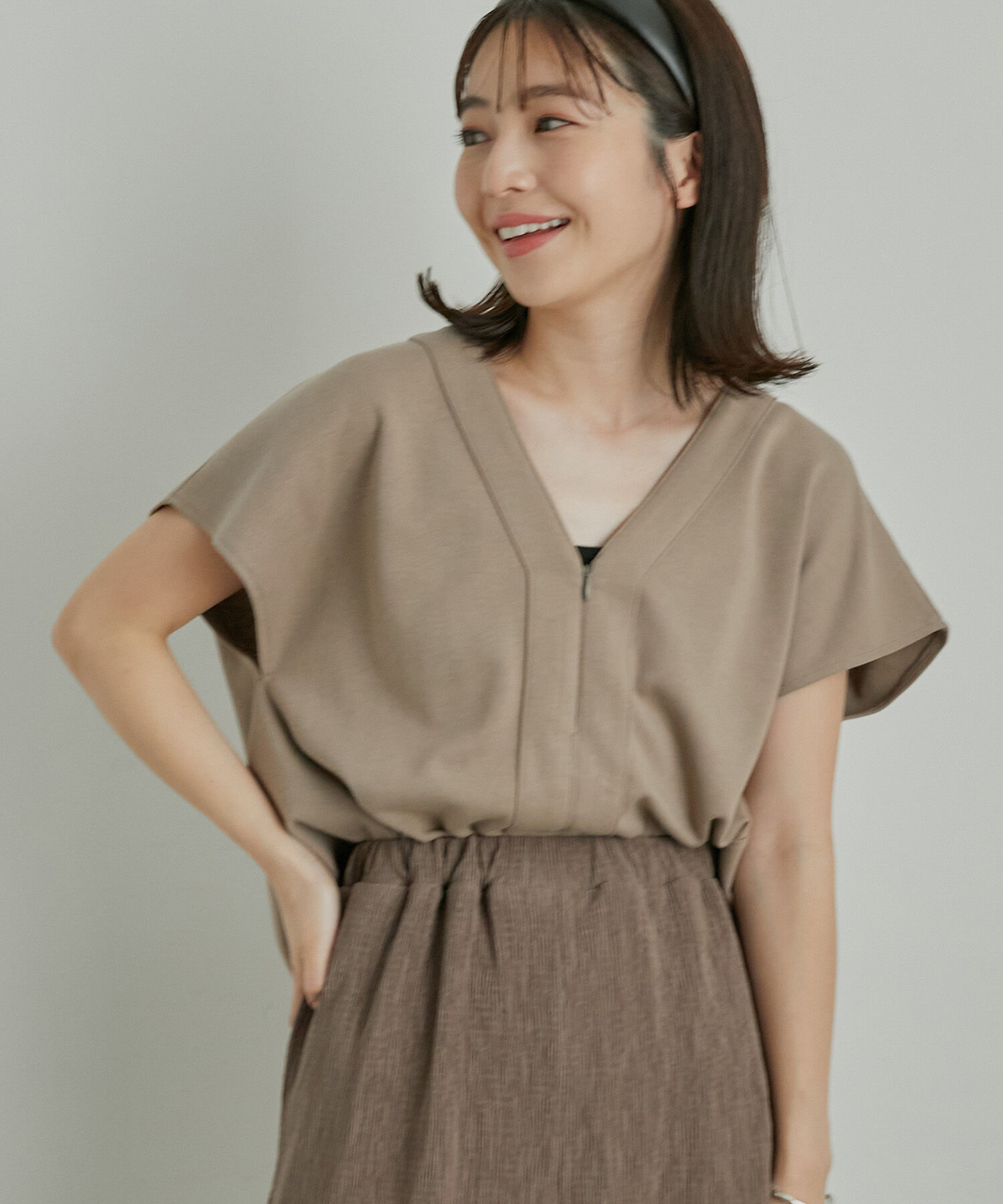 VIS「【美短】ジャージドッキングジャンプスーツ」|オールインワン|