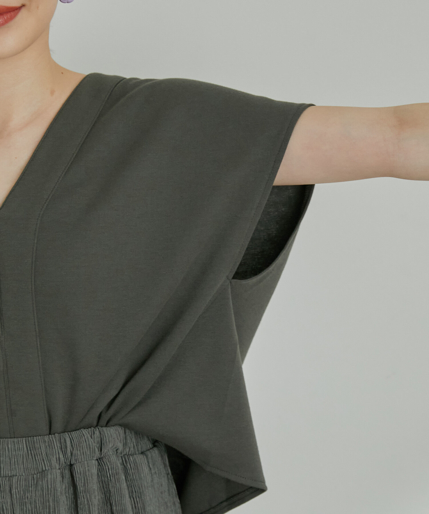 VIS「【美短】ジャージドッキングジャンプスーツ」|オールインワン|