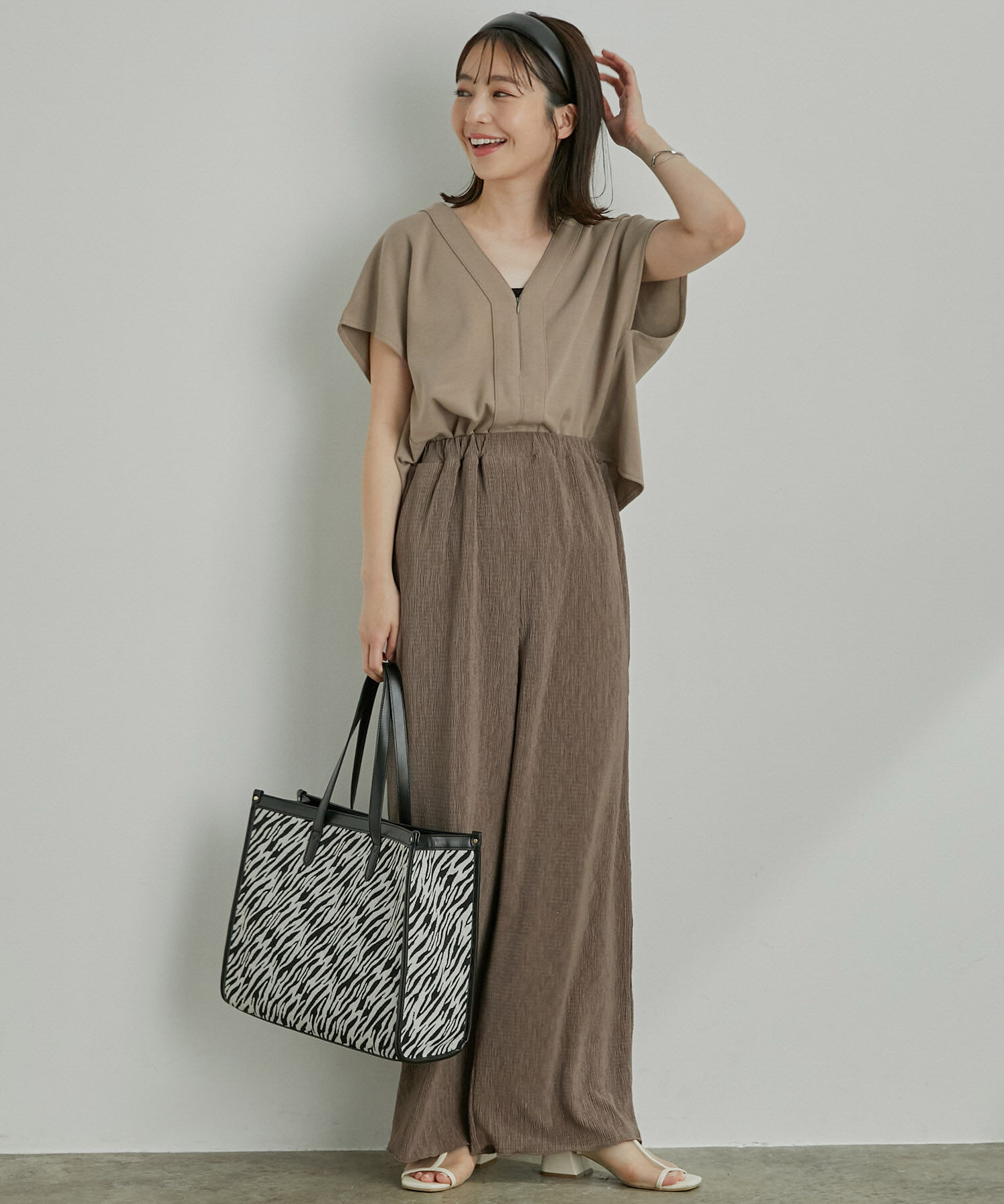 VIS「【美短】ジャージドッキングジャンプスーツ」|オールインワン|