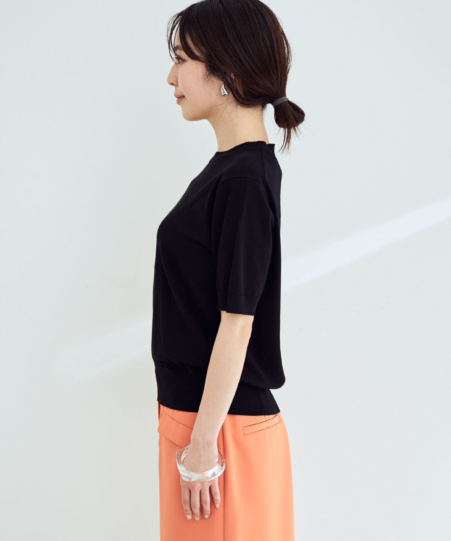 VIS「【接触冷感】ハーフスリーブベーシックニット」|ニット・セーター|