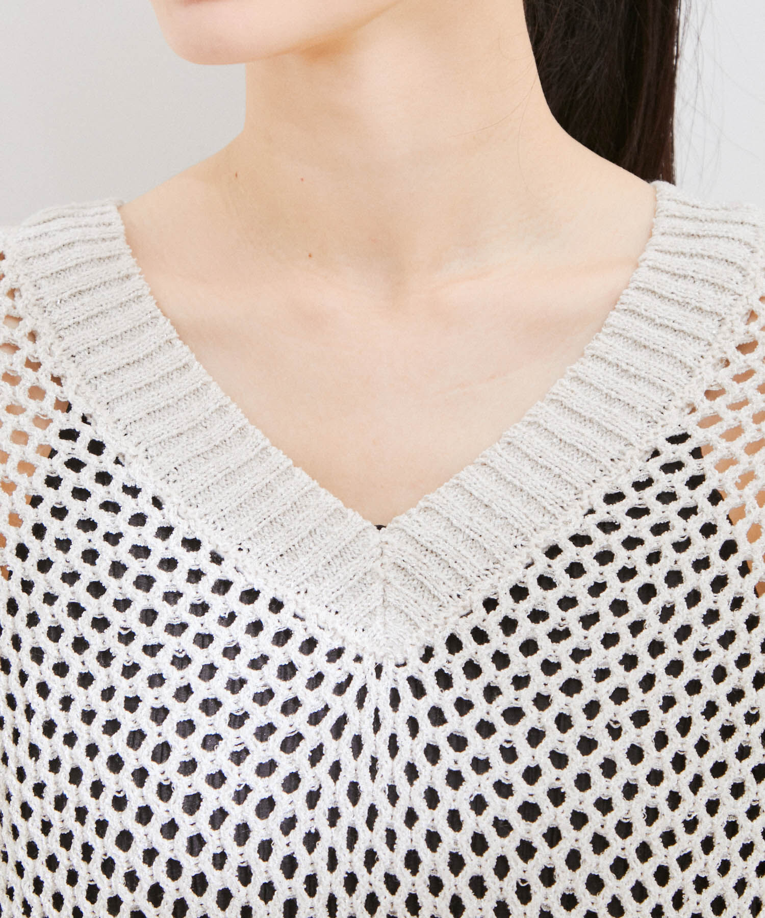 VIS「【前後2WAY】ラメメッシュニットべスト」|ベスト・ジレ|