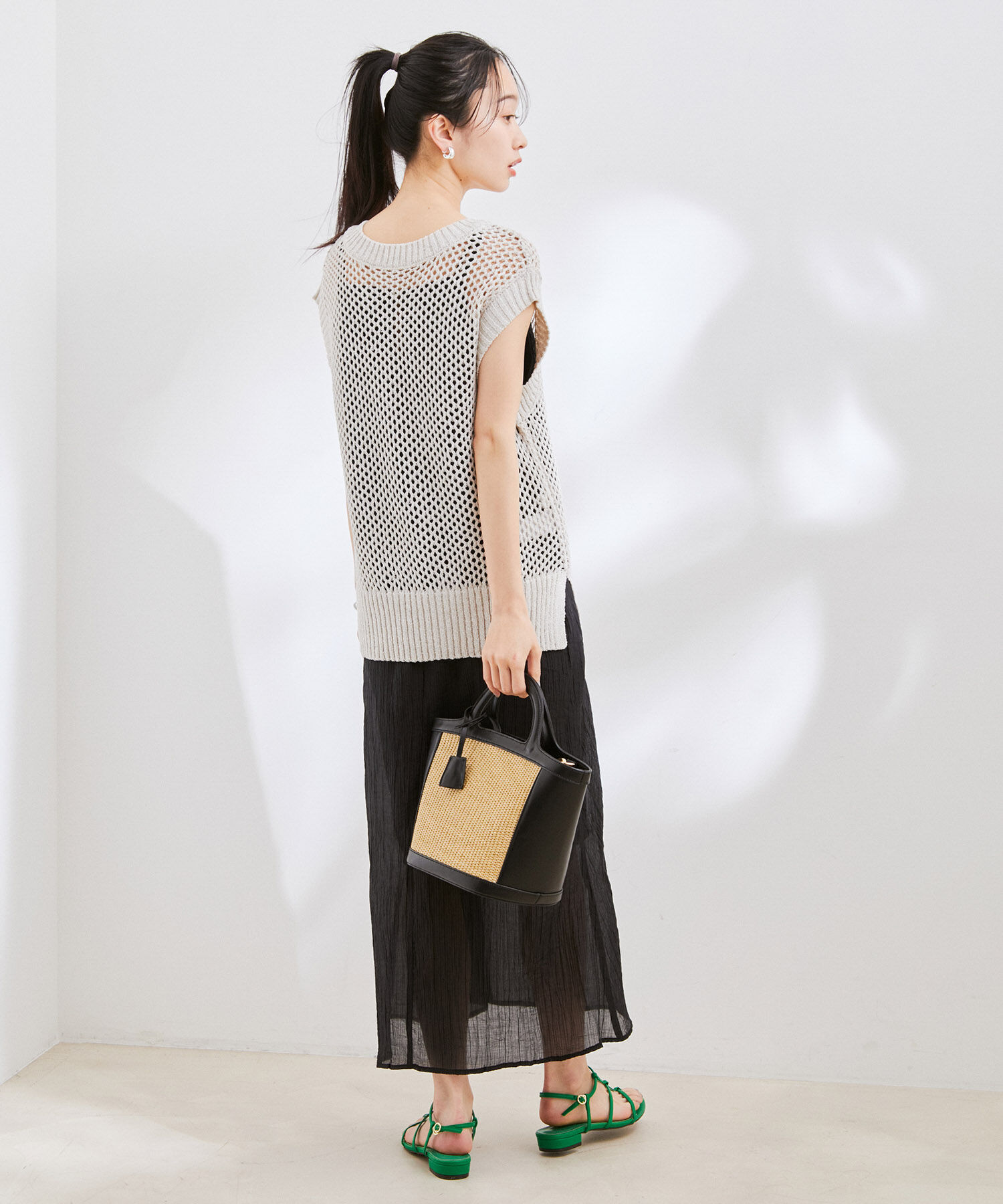 VIS「【前後2WAY】ラメメッシュニットべスト」|ベスト・ジレ|