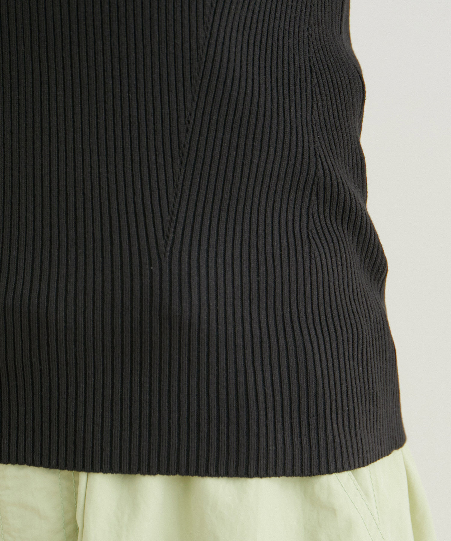 VIS「ハートネックハーフスリーブリブニット」|ニット・セーター|