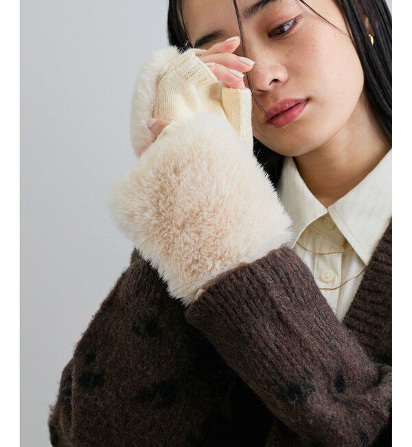 VIS「フィンガーレスファーアームウォーマー」|手袋|生成メイン