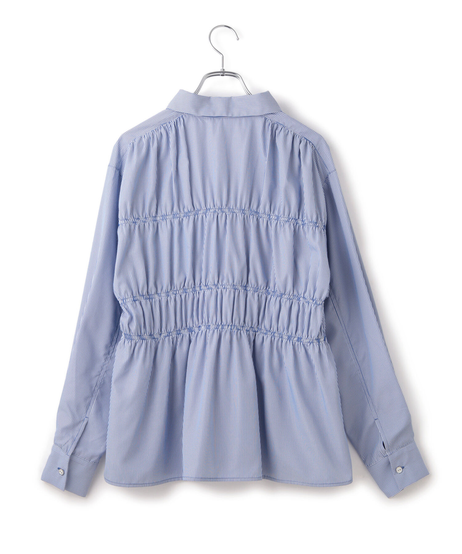 VIS「【洗える】シャーリングデザインシャツ」|シャツ・ブラウス|