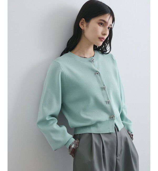 VIS「【洗える】ミラノリブリボンモチーフカーディガン」|カーディガン|