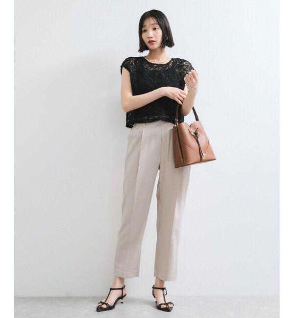 VIS「【接触冷感/洗える】 リラックステーパードパンツ」|チノ|