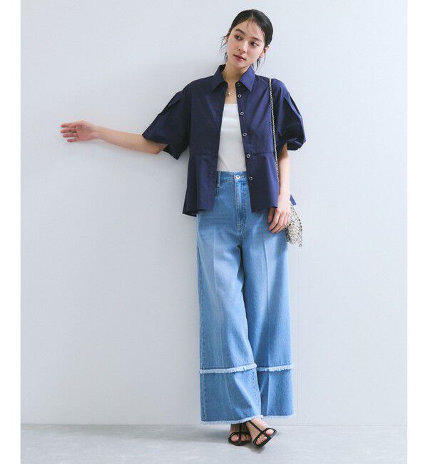 VIS「バルーンスリーブペプラムシャツ/通勤対応」|シャツ・ブラウス|