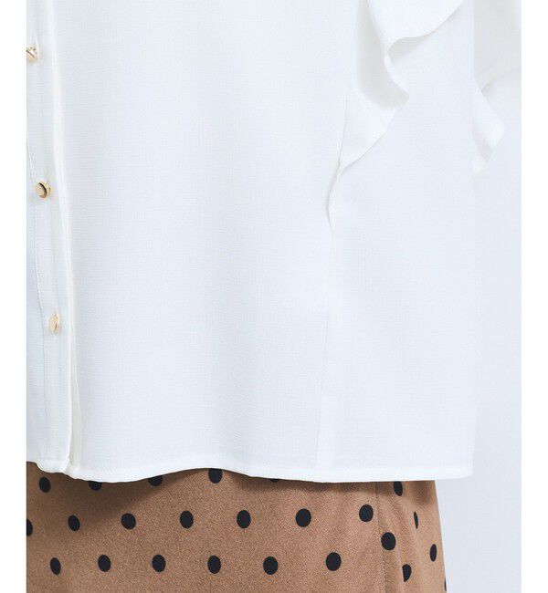 VIS「【WEB限定】フリルバンドカラースキッパーシャツ/通勤対応」|シャツ・ブラウス|