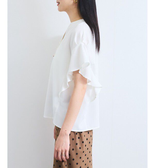 VIS「【WEB限定】フリルバンドカラースキッパーシャツ/通勤対応」|シャツ・ブラウス|