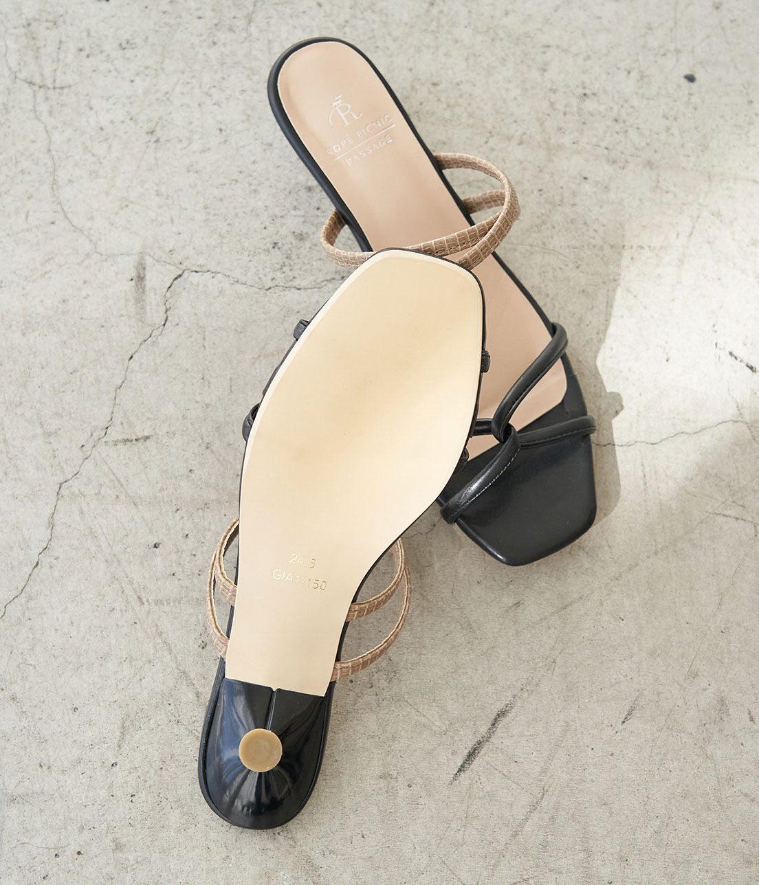 ROPE PICNIC PASSAGE「ダブルクロスキトゥンヒールミュール」|サンダル|