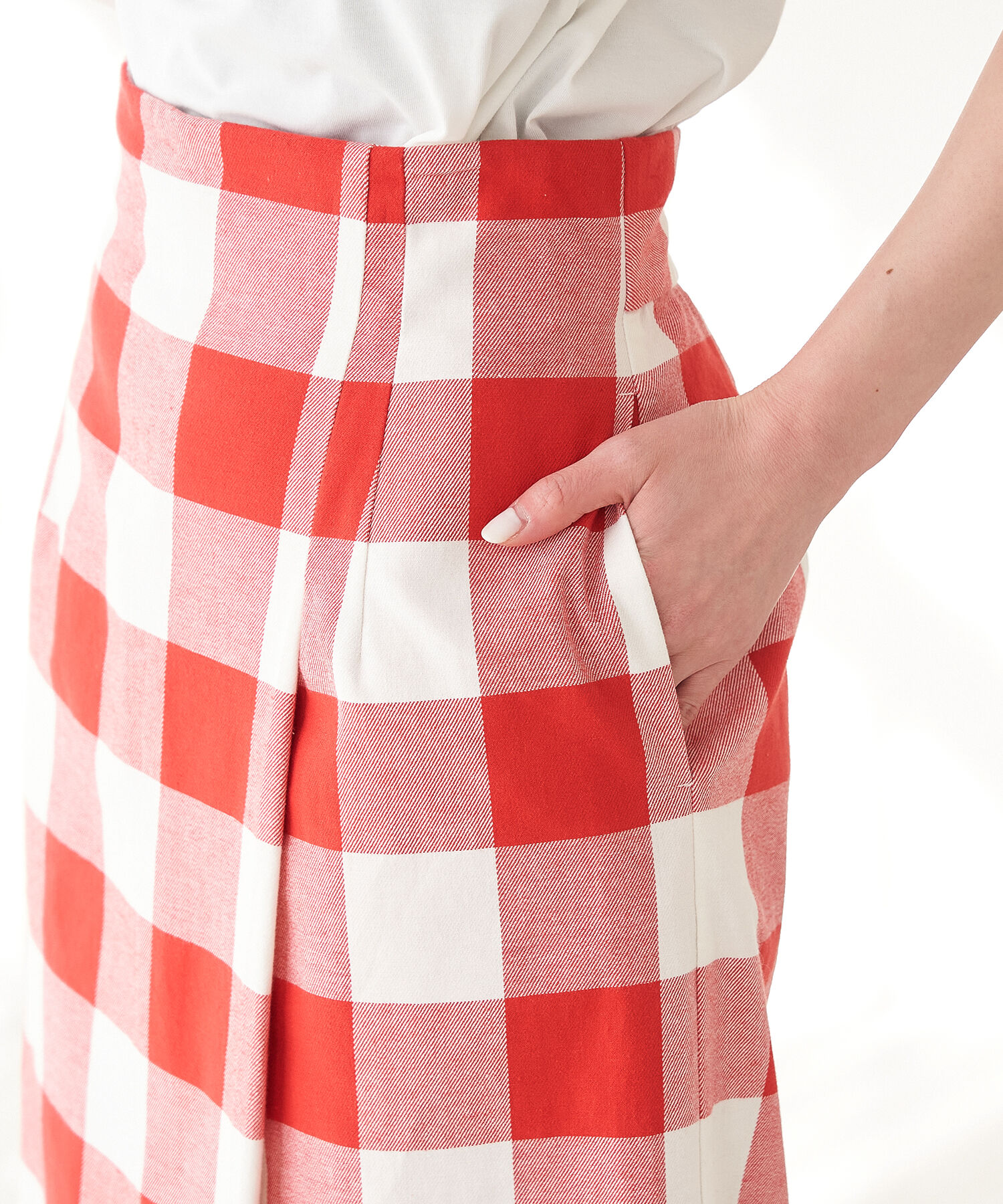 Rope&rsquo;Picnic「【Bonne Maman &times; ROPE' PICNIC】ギンガムチェックIラインスカート」|スカート|