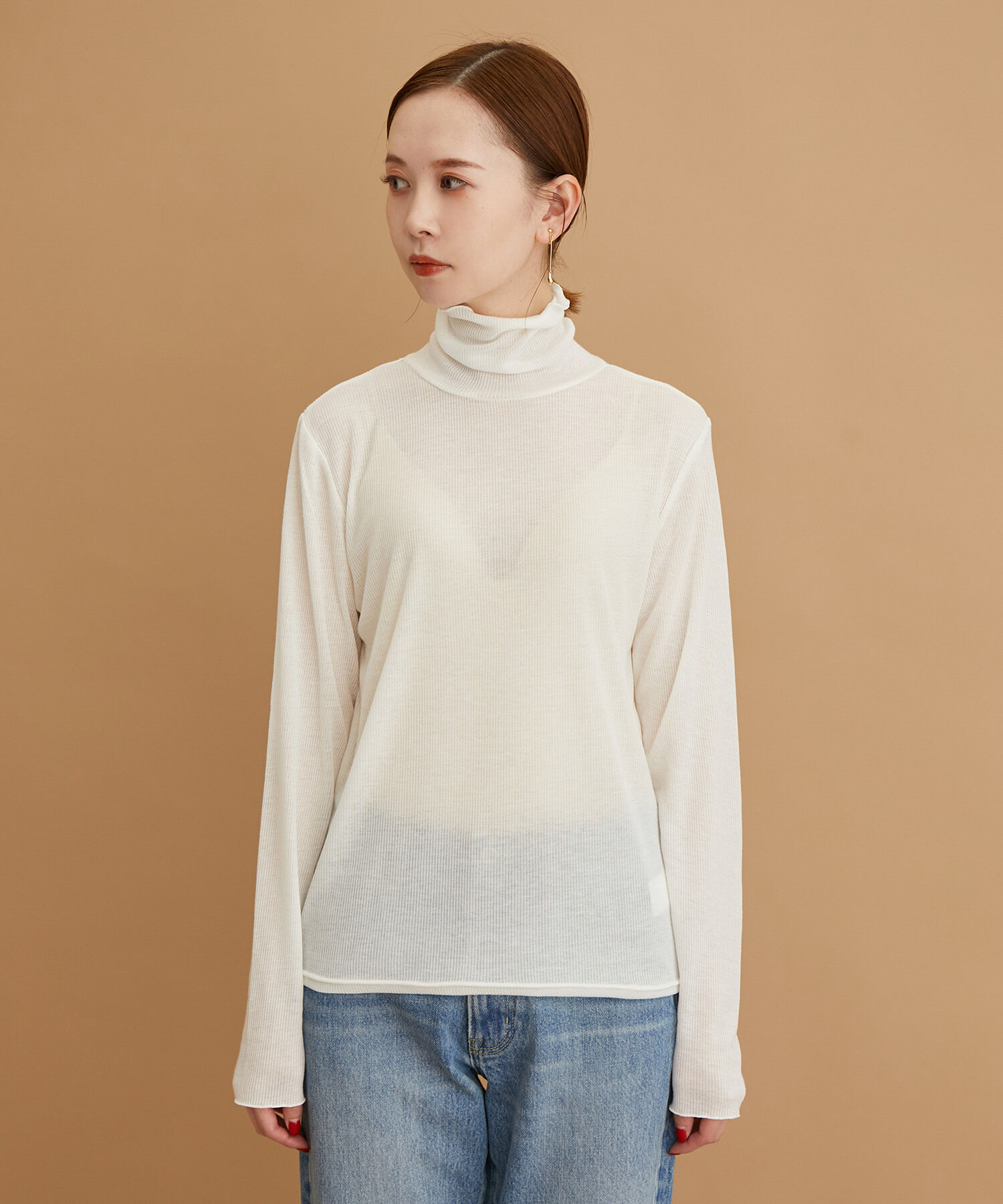 Rope&rsquo;Picnic「【WEB限定カラー:チャコール,オレンジ】シアーカットタートル」|Tシャツ・カットソー|