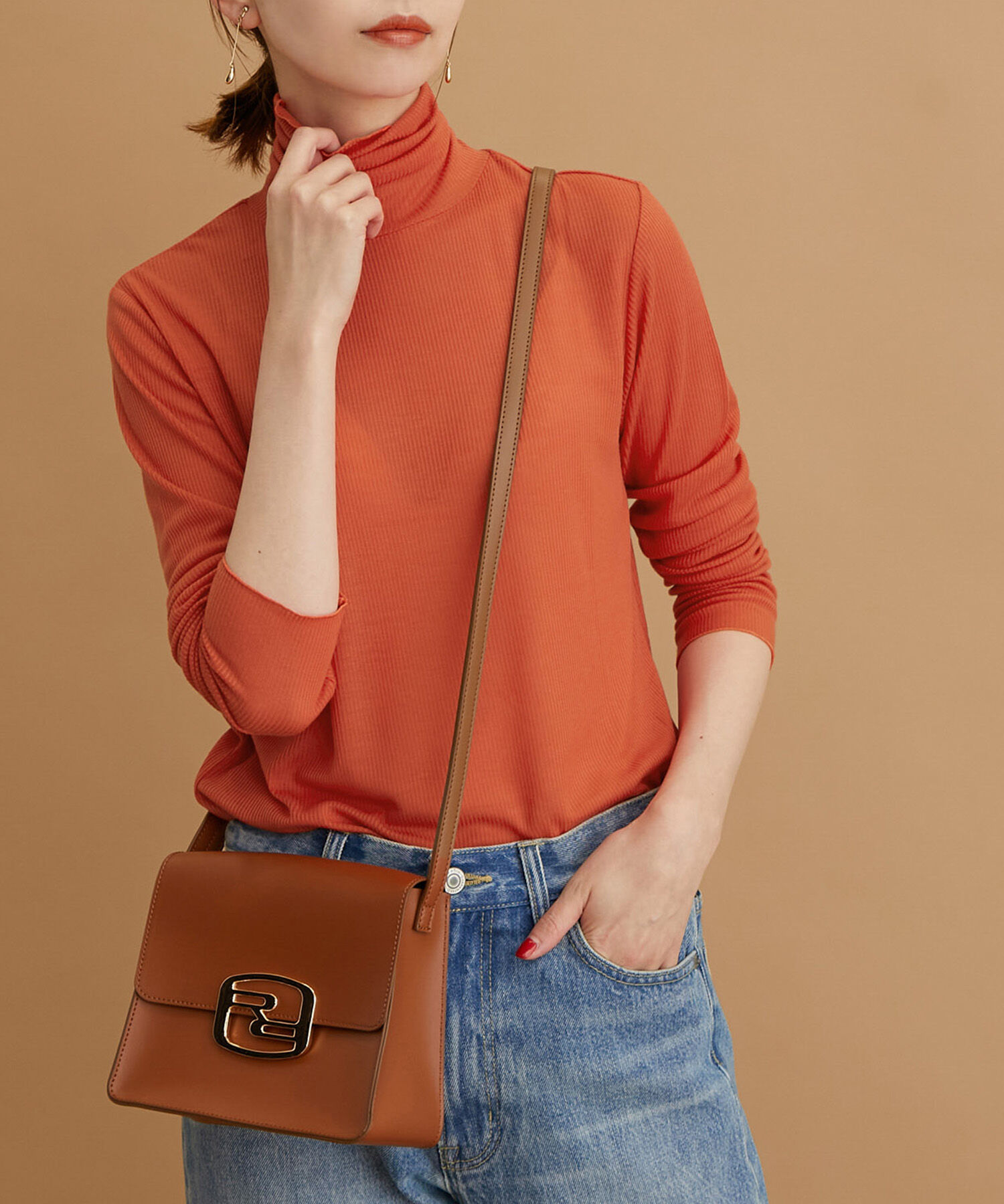 Rope&rsquo;Picnic「【WEB限定カラー:チャコール,オレンジ】シアーカットタートル」|Tシャツ・カットソー|