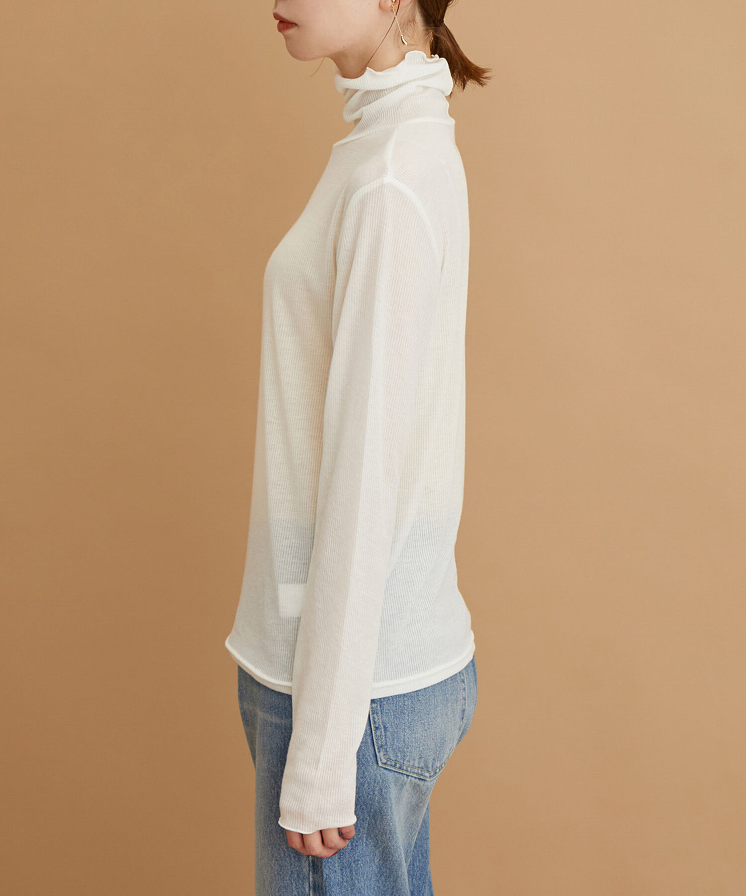 Rope&rsquo;Picnic「【WEB限定カラー:チャコール,オレンジ】シアーカットタートル」|Tシャツ・カットソー|